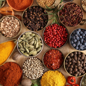 spices on counter top