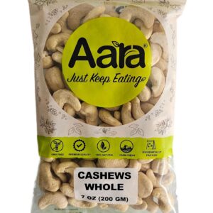 Aara, Dried Fruits, Nuts, Aara Cashew  Kaju Whole 200 Gm