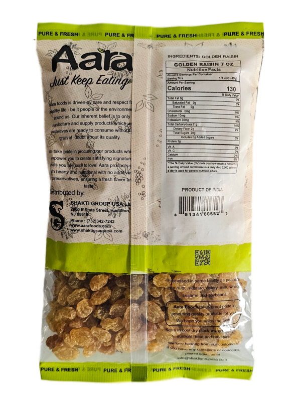 Aara, Dried Fruits, Nuts, Aara Golden Raisin 200 Gm