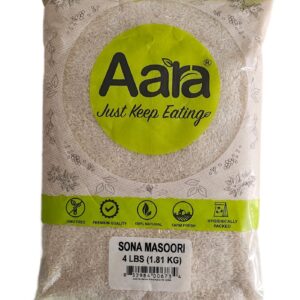 Aara, Beans, Dal, Rice, Rice & Dal, Sona Masoori Rice, Aara Sona Masoori Rice  4Lb