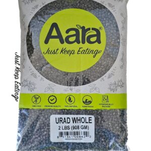 Aara, Beans, Dal, Rice & Dal, Aara Urad Whole  Kali Dal 2 Lb