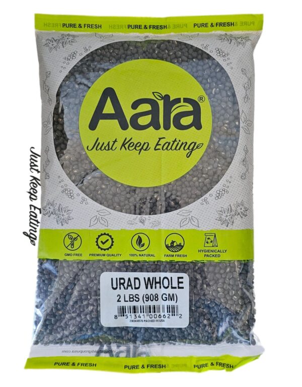 Aara, Beans, Dal, Rice & Dal, Aara Urad Whole  Kali Dal 2 Lb