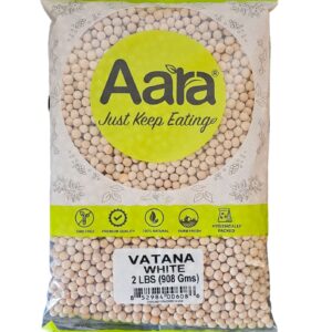 Aara, Beans, Dal, Rice & Dal, Aara White Vatana Whole 2 Lb  908 Gm