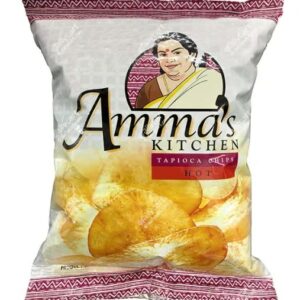 Ammas Kitchen, Chips, Namkeens, Snacks, Ammas Kitchen Tapioca Chips Hot 200 Gm