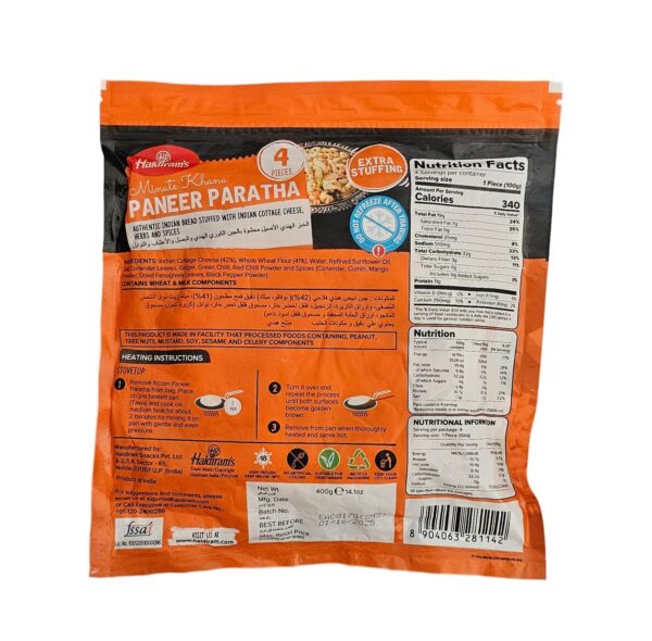 Bread, Frozen, Haldiram's, NaanHaldirams Paneer Paratha 400 Gm