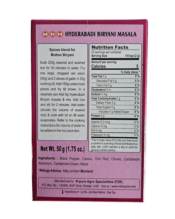 MDH, Spices, MDH Hyderabadi Biryani Masala 100 Gm