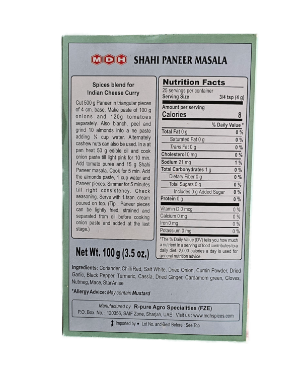 MDH, Spices, MDH Shahi Paneer Masala 100 Gm