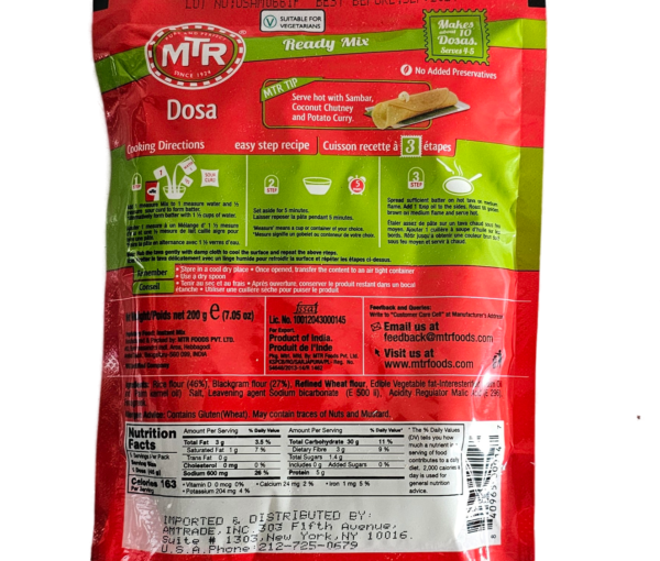 Insatnt Mix, MTR, Ready to Eat, MTR Dosa Mix 200 Gm