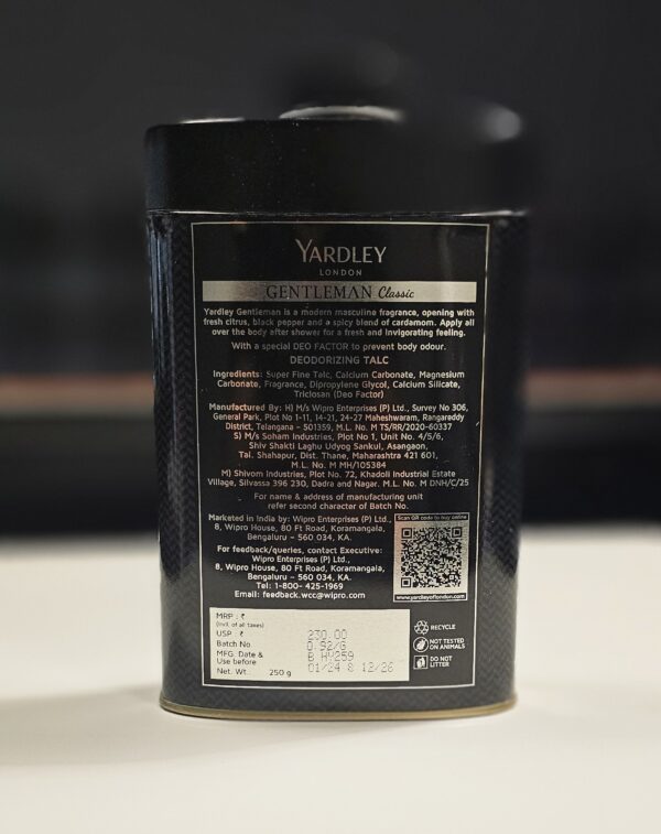 yardley london gentleman classic talc deodorizing powder