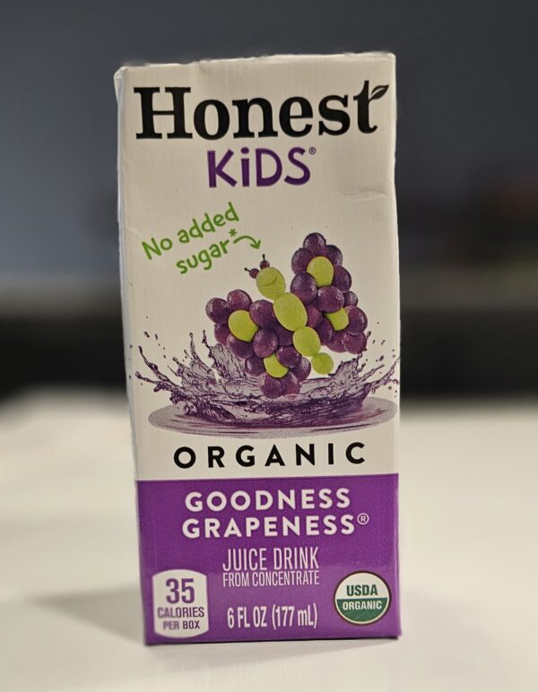 honest kids organic goodness grapeness juice drink