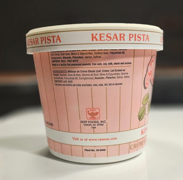 reena's kesar pista ice cream (12 gallon)