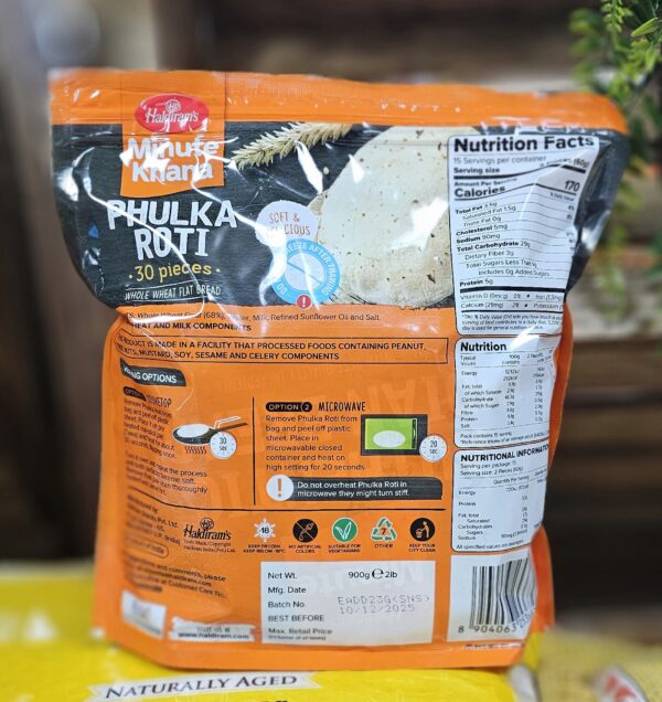 haldiram's phulka roti (30 roti value pack)