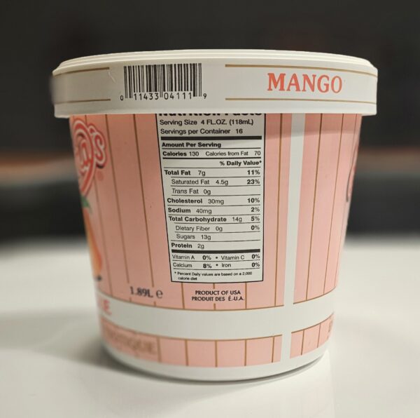 reena's mango exotic ice cream (12 gallon)