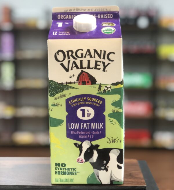 organic valley low fat milk half gallon