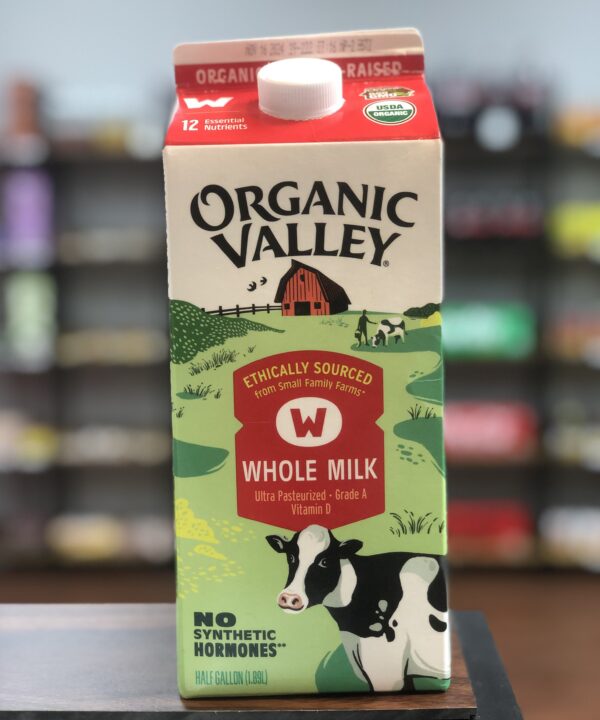 organic valley whole milk half gallon