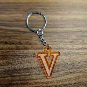 stylized "v" keychain