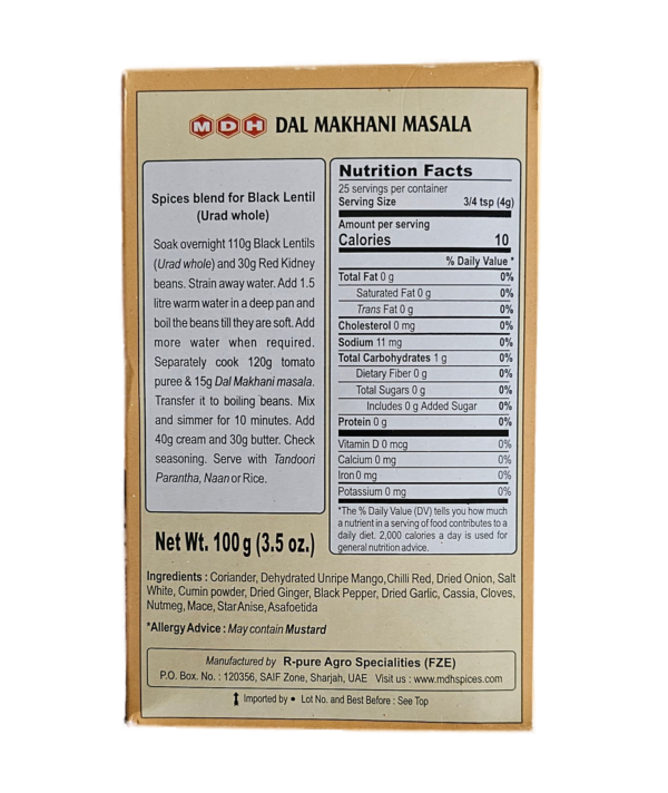 MDH Dal Makhani Masala 100 Gm - Image 3