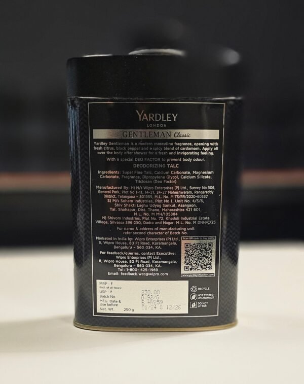 Yardley London Gentleman Classic Talc Deodorizing Powder - Image 3