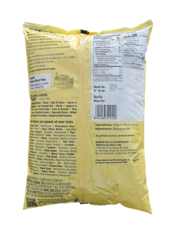 24 Mantra Organic Whole Wheat flour 10 Lb - Image 2