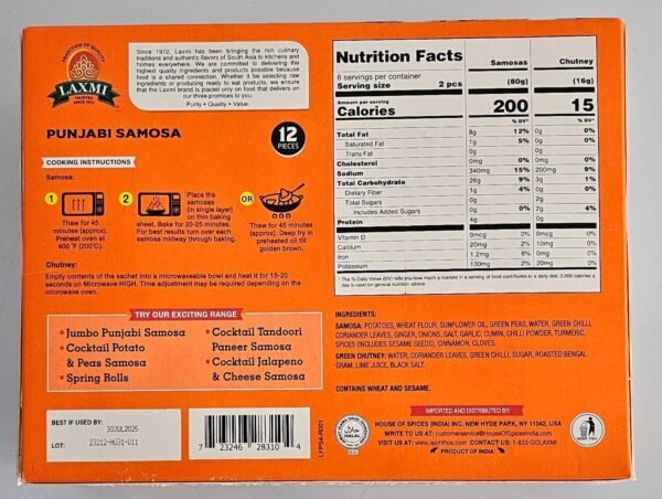 Laxmi Punjabi Samosa 12 Piece Medium size - Image 3
