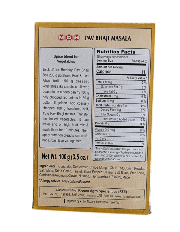 MDH Pav Bhaji Masala 100 Gm - Image 3