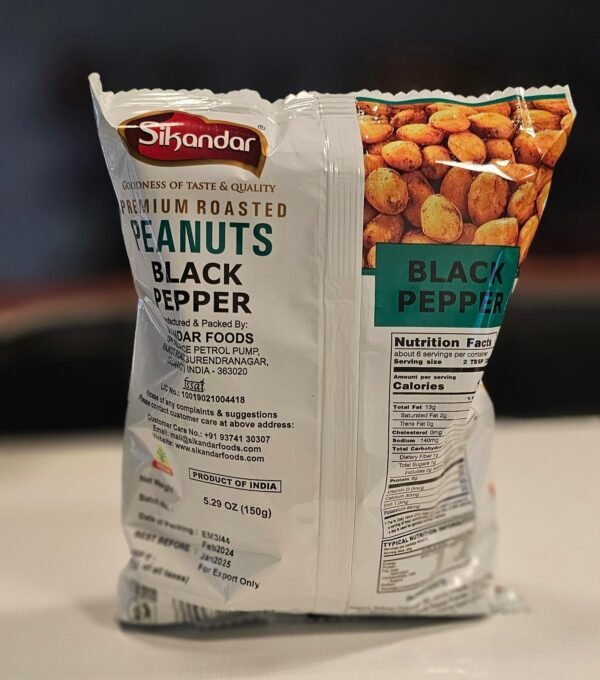 Sikandar Premium Roasted Peanuts - Black Pepper - Image 3