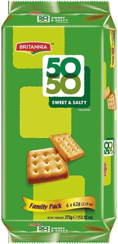 Britannia 50 50 Sweet And Salty Crackers - 372g
