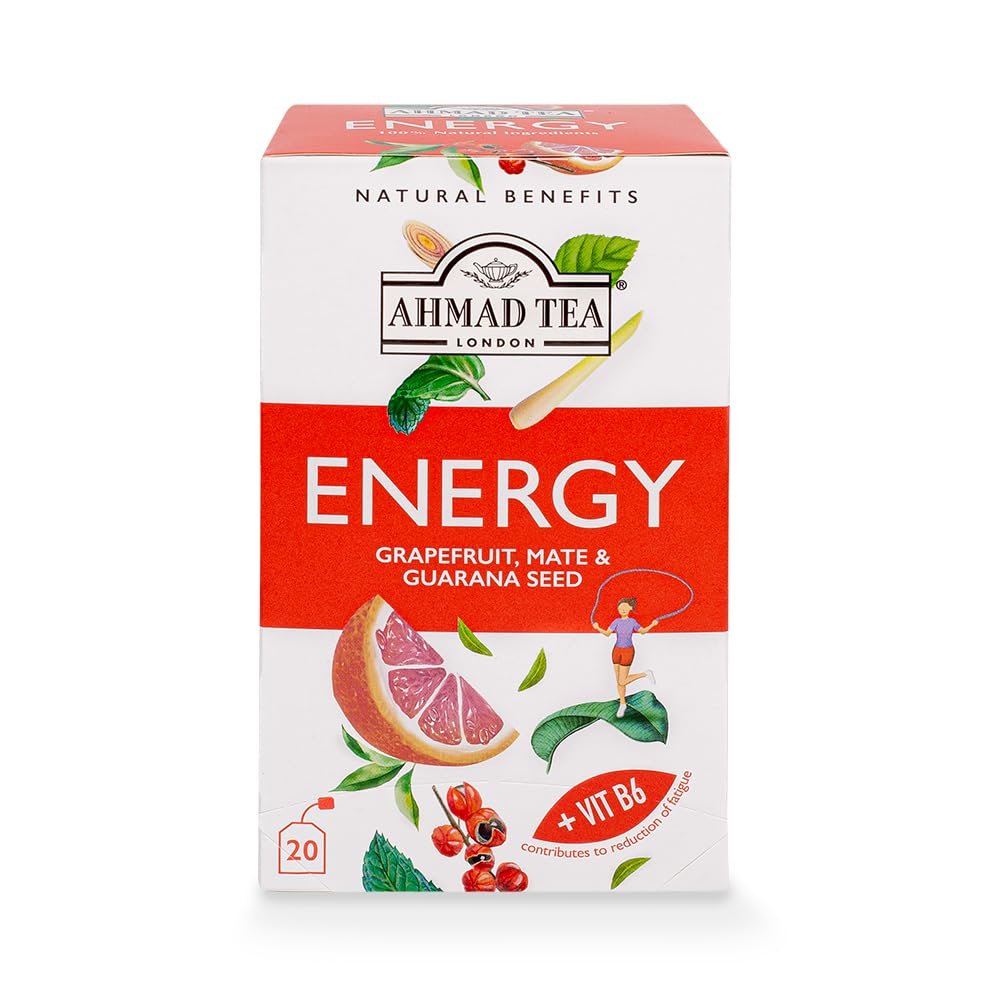 Energy Tea Blended With Grapefruit, Mate And Guarana Seed - Ahmad Tea (20 Bags)