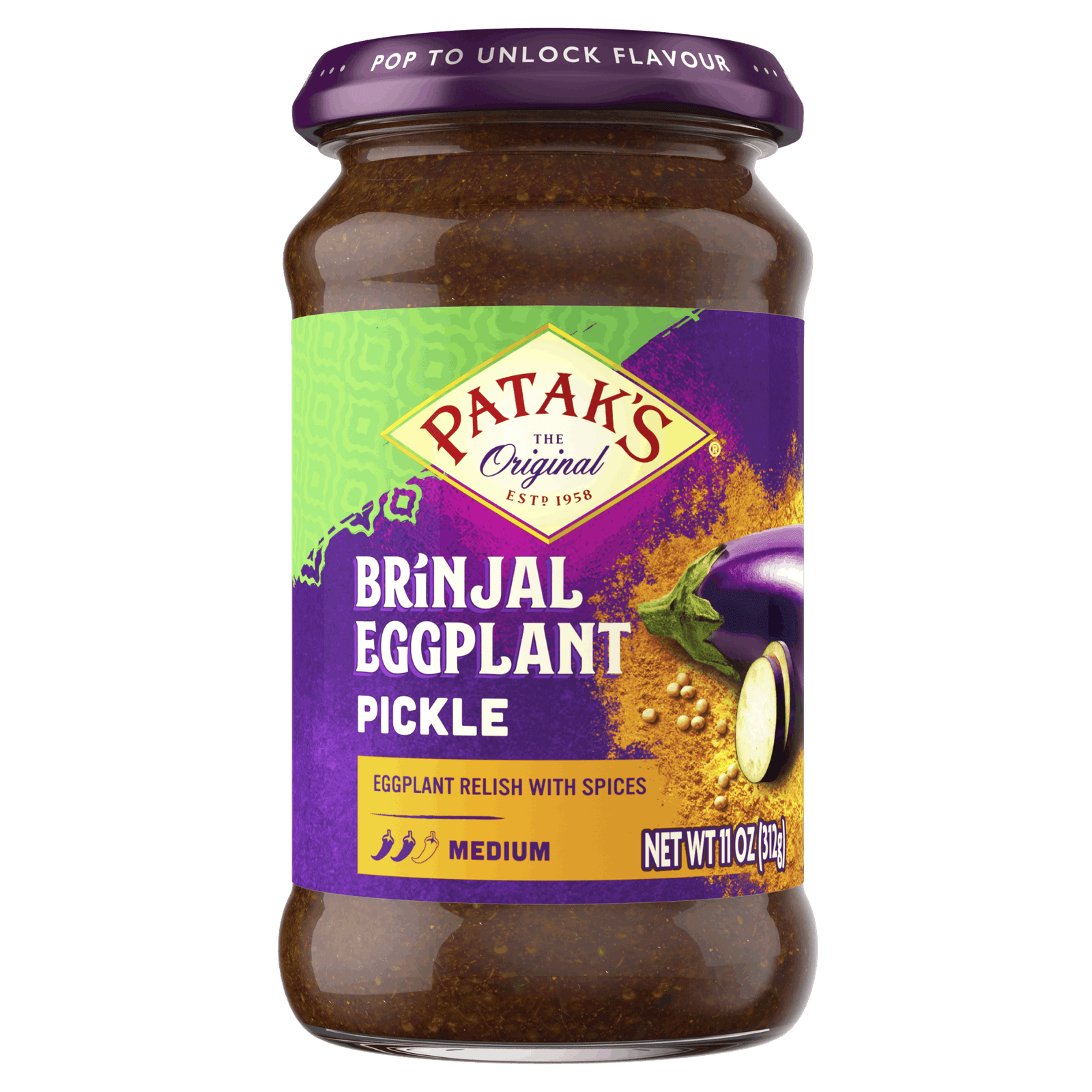 Brinjal Eggplant Pickle - Pataks (312g)