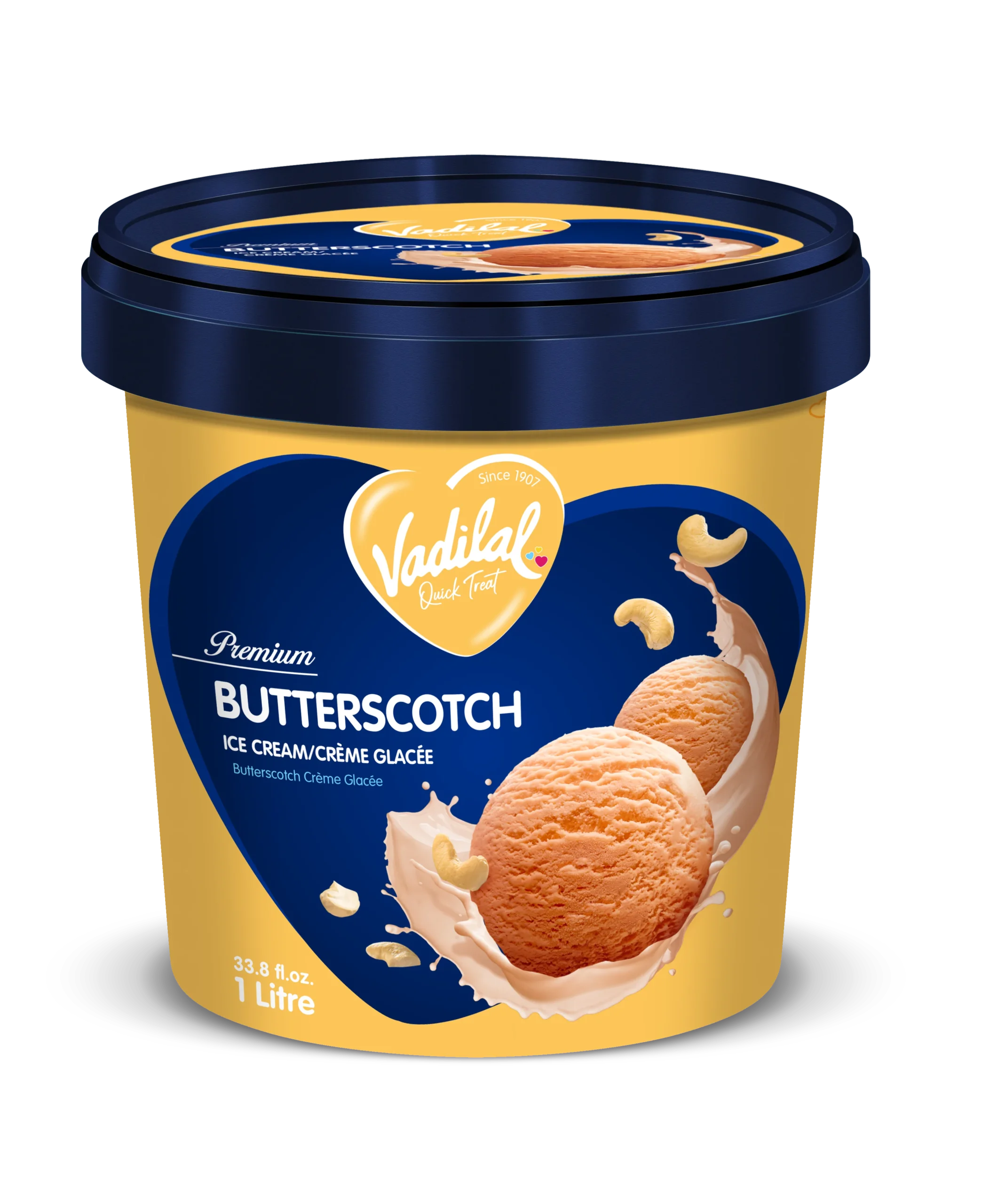 Butterscotch Ice Cream - Vadilal (1 Ltr)