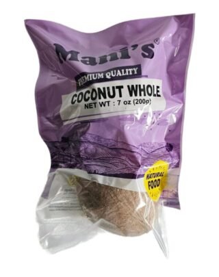 Whole dried coconut in a 200g pack from Manis.