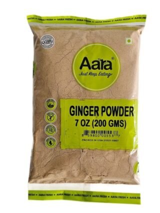 Aara Ginger Powder packaging, 200 Gm, showcasing the product's vibrant design.