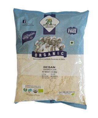 24 Mantra Organic Besan Flour 2Lb package featuring gluten-free chickpea flour