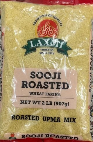 Laxmi Roasted Sooji Upma Mix package featuring 2Lb of high-quality roasted semolina.