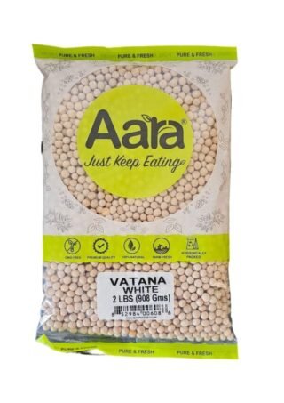 Aara White Vatana Whole 2 Lb package, ideal for curries and stews.