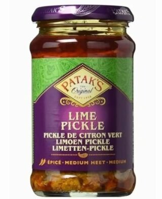 Patak Lime Pickle Mild 9 Oz jar with a tangy flavor for meals
