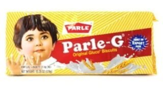 Parle G biscuits in a 376 Gm pack, perfect for tea-time snacking.