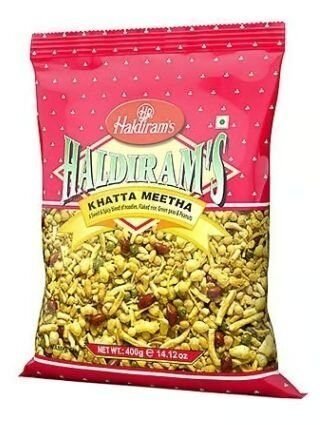 Haldirams Khatta Meetha snack pack with sweet and tangy flavors