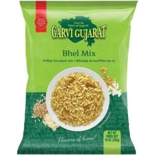Garvi Gujrat Bhel Mix - 285 G packaging featuring a colorful design.
