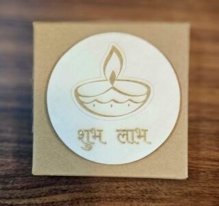 Shubh Labh fridge magnet with intricate patterns and vibrant colors