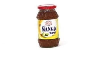 Swad Mango Chutney (Sweet) 550g jar with a vibrant label