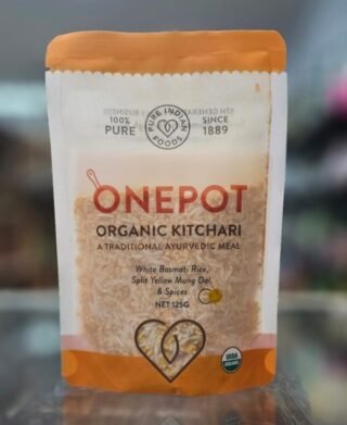 Organic OnePot Kitchari featuring white Basmati rice and split yellow Mung Dal