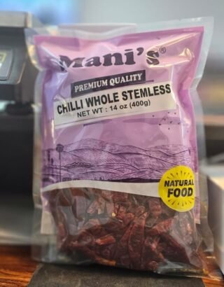 Manis Chilli Whole Stemless in a 400g package