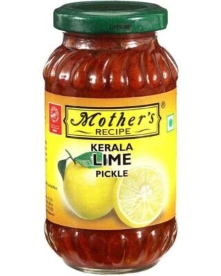 Kerala Lime Pickle by Mothers Recipe in a jar, showcasing its tangy color and texture.
