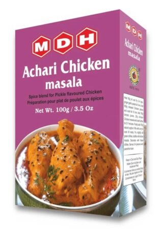 MDH Achari Chicken Masala spice blend in a packaging