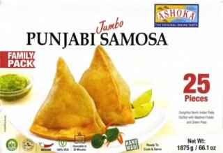 Ashoka Punjabi Jumbo Samosa Family Pack containing 25 samosas