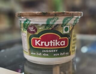 Krutika Natural Jaggery pack, 900 G of unrefined Desi Gud for healthy sweetness.