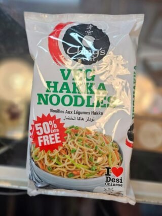 Chings Veg Hakka Noodles package showcasing authentic Asian cuisine.