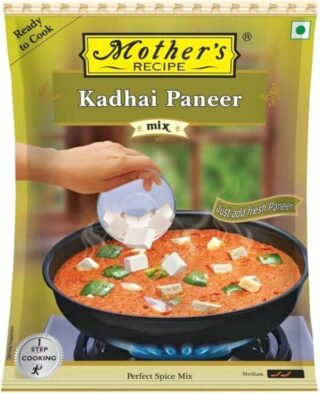 Mothers Recipe Kadhai Paneer Spice Mix packaging, 80g, ready to cook.