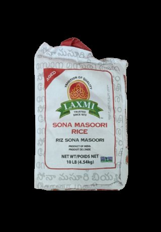 Laxmi Sona Masoori Rice 10lb pack, premium quality rice for meals